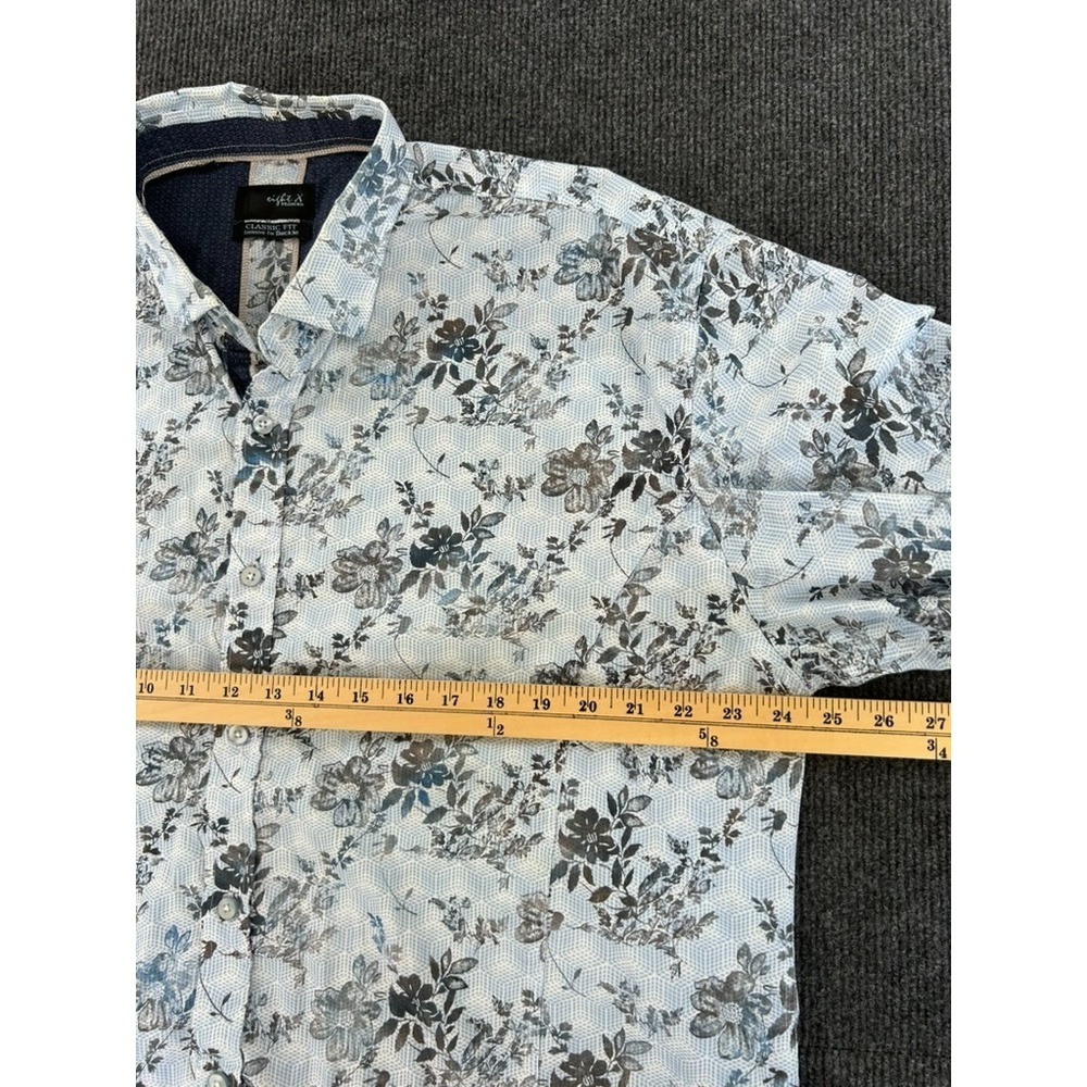 Eight X Premium Buckle Men's LS Shirt Classic Fit XXL Blue Black Floral‎ Casual - Picture 10 of 16